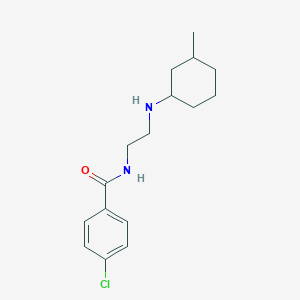 molecular formula C16H23ClN2O B12490419 4-chloro-N-{2-[(3-methylcyclohexyl)amino]ethyl}benzamide 