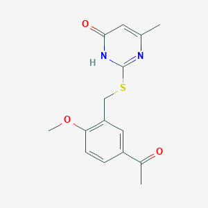 1-(3-{[(4-Hydroxy-6-methylpyrimidin-2-yl)sulfanyl]methyl}-4-methoxyphenyl)ethanone