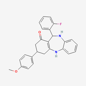 11-(2-fluorophenyl)-3-(4-methoxyphenyl)-2,3,4,5,10,11-hexahydro-1H-dibenzo[b,e][1,4]diazepin-1-one