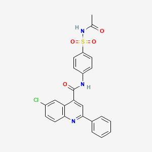 molecular formula C24H18ClN3O4S B12490457 N-[4-(acetylsulfamoyl)phenyl]-6-chloro-2-phenylquinoline-4-carboxamide 