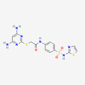 2-[(4,6-diaminopyrimidin-2-yl)sulfanyl]-N-[4-(1,3-thiazol-2-ylsulfamoyl)phenyl]acetamide