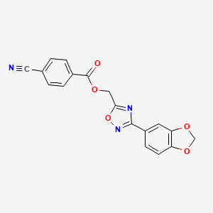 [3-(1,3-Benzodioxol-5-yl)-1,2,4-oxadiazol-5-yl]methyl 4-cyanobenzoate