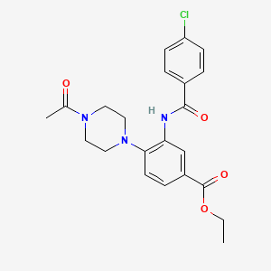 Ethyl 4-(4-acetylpiperazin-1-yl)-3-{[(4-chlorophenyl)carbonyl]amino}benzoate