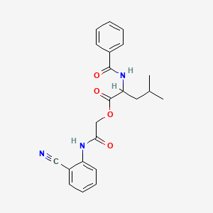 molecular formula C22H23N3O4 B12490583 2-[(2-cyanophenyl)amino]-2-oxoethyl N-(phenylcarbonyl)leucinate 