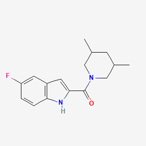 molecular formula C16H19FN2O B12490606 (3,5-dimethylpiperidin-1-yl)(5-fluoro-1H-indol-2-yl)methanone 