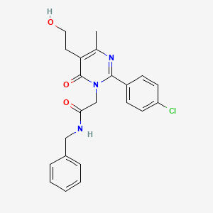 molecular formula C22H22ClN3O3 B12490608 N-benzyl-2-[2-(4-chlorophenyl)-5-(2-hydroxyethyl)-4-methyl-6-oxopyrimidin-1(6H)-yl]acetamide 