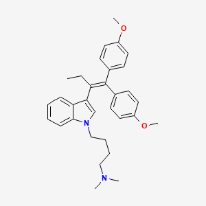 molecular formula C32H38N2O2 B12490643 4-{3-[1,1-bis(4-methoxyphenyl)but-1-en-2-yl]-1H-indol-1-yl}-N,N-dimethylbutan-1-amine 