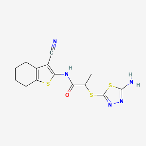 2-[(5-amino-1,3,4-thiadiazol-2-yl)sulfanyl]-N-(3-cyano-4,5,6,7-tetrahydro-1-benzothiophen-2-yl)propanamide