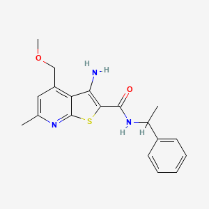 molecular formula C19H21N3O2S B12490709 3-amino-4-(methoxymethyl)-6-methyl-N-(1-phenylethyl)thieno[2,3-b]pyridine-2-carboxamide 