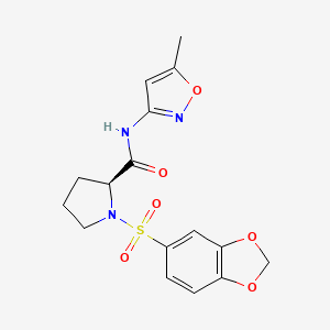 1-(1,3-benzodioxol-5-ylsulfonyl)-N-(5-methyl-1,2-oxazol-3-yl)-L-prolinamide