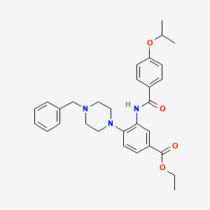 Ethyl 4-(4-benzylpiperazin-1-yl)-3-({[4-(propan-2-yloxy)phenyl]carbonyl}amino)benzoate