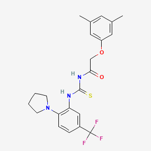 2-(3,5-dimethylphenoxy)-N-{[2-(pyrrolidin-1-yl)-5-(trifluoromethyl)phenyl]carbamothioyl}acetamide