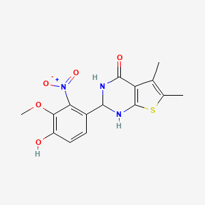 2-(4-hydroxy-3-methoxy-2-nitrophenyl)-5,6-dimethyl-2,3-dihydrothieno[2,3-d]pyrimidin-4(1H)-one