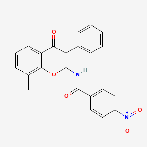 N-(8-methyl-4-oxo-3-phenylchromen-2-yl)-4-nitrobenzamide