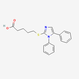 5-[(1,5-diphenyl-1H-imidazol-2-yl)sulfanyl]pentanoic acid