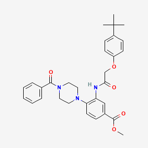 Methyl 3-{[(4-tert-butylphenoxy)acetyl]amino}-4-[4-(phenylcarbonyl)piperazin-1-yl]benzoate