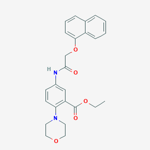 molecular formula C25H26N2O5 B12490795 Ethyl 2-(morpholin-4-yl)-5-{[(naphthalen-1-yloxy)acetyl]amino}benzoate 