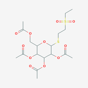 molecular formula C18H28O11S2 B12490808 2-(ethylsulfonyl)ethyl 2,3,4,6-tetra-O-acetyl-1-thiohexopyranoside 