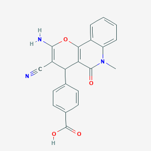 4-(2-amino-3-cyano-6-methyl-5-oxo-5,6-dihydro-4H-pyrano[3,2-c]quinolin-4-yl)benzoic acid