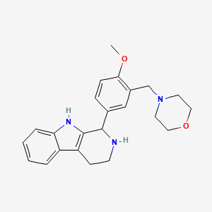 molecular formula C23H27N3O2 B12490826 1-[4-methoxy-3-(morpholin-4-ylmethyl)phenyl]-2,3,4,9-tetrahydro-1H-beta-carboline 