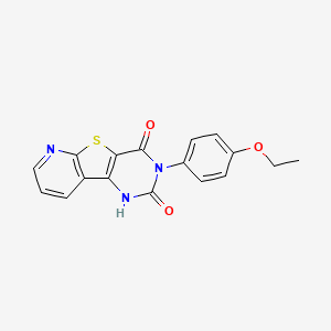 5-(4-ethoxyphenyl)-8-thia-3,5,10-triazatricyclo[7.4.0.02,7]trideca-1(9),2(7),10,12-tetraene-4,6-dione