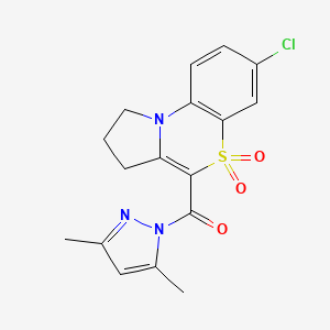 molecular formula C17H16ClN3O3S B12490841 (7-chloro-5,5-dioxido-2,3-dihydro-1H-pyrrolo[2,1-c][1,4]benzothiazin-4-yl)(3,5-dimethyl-1H-pyrazol-1-yl)methanone 