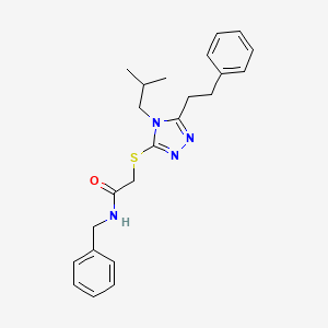 N-benzyl-2-{[4-(2-methylpropyl)-5-(2-phenylethyl)-4H-1,2,4-triazol-3-yl]sulfanyl}acetamide