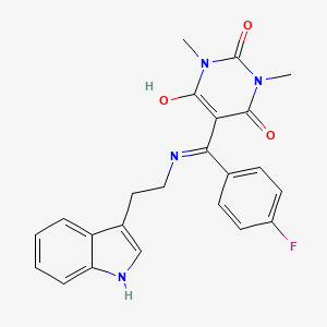 5-[(4-Fluorophenyl)({[2-(1H-indol-3-YL)ethyl]amino})methylidene]-1,3-dimethyl-1,3-diazinane-2,4,6-trione