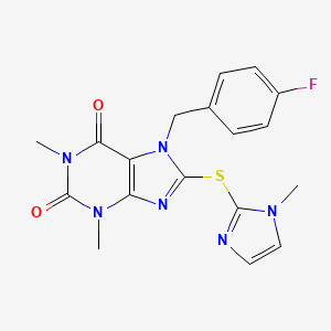 7-(4-fluorobenzyl)-1,3-dimethyl-8-[(1-methyl-1H-imidazol-2-yl)sulfanyl]-3,7-dihydro-1H-purine-2,6-dione