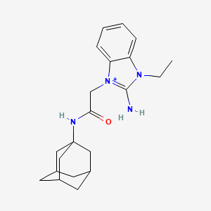 molecular formula C21H29N4O+ B12490894 2-amino-1-ethyl-3-{2-oxo-2-[(3s,5s,7s)-tricyclo[3.3.1.1~3,7~]dec-1-ylamino]ethyl}-1H-3,1-benzimidazol-3-ium 