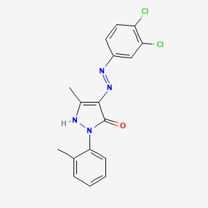 molecular formula C17H14Cl2N4O B12490902 (4E)-4-[2-(3,4-dichlorophenyl)hydrazinylidene]-5-methyl-2-(2-methylphenyl)-2,4-dihydro-3H-pyrazol-3-one 