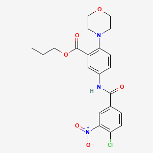 molecular formula C21H22ClN3O6 B12490938 Propyl 5-{[(4-chloro-3-nitrophenyl)carbonyl]amino}-2-(morpholin-4-yl)benzoate 