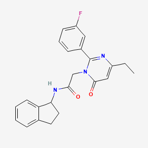 N-(2,3-dihydro-1H-inden-1-yl)-2-[4-ethyl-2-(3-fluorophenyl)-6-oxopyrimidin-1(6H)-yl]acetamide