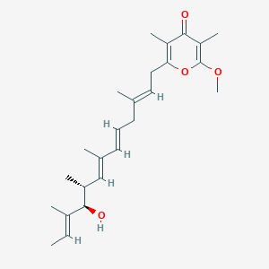 molecular formula C25H36O4 B1249096 2-Methoxy-3,5-dimethyl-6-[(9R,10R)-3,7,9,11-tetramethyl-10-hydroxy-2,5,7,11-tridecatetraene-1-yl]-4H-pyran-4-one 