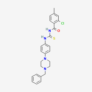 N-{[4-(4-benzylpiperazin-1-yl)phenyl]carbamothioyl}-2-chloro-4-methylbenzamide