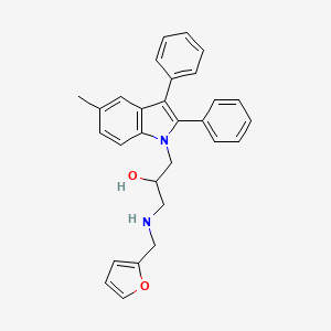 molecular formula C29H28N2O2 B12490970 1-[(furan-2-ylmethyl)amino]-3-(5-methyl-2,3-diphenyl-1H-indol-1-yl)propan-2-ol 