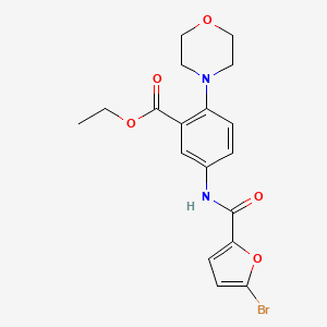 molecular formula C18H19BrN2O5 B12490971 Ethyl 5-{[(5-bromofuran-2-yl)carbonyl]amino}-2-(morpholin-4-yl)benzoate 