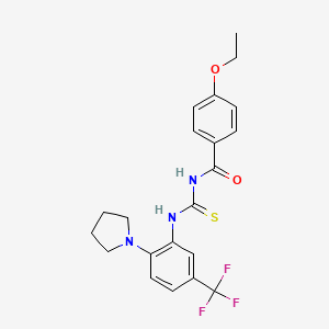 molecular formula C21H22F3N3O2S B12490977 4-ethoxy-N-{[2-(pyrrolidin-1-yl)-5-(trifluoromethyl)phenyl]carbamothioyl}benzamide 