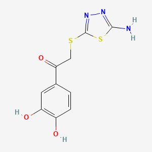 2-[(5-Amino-1,3,4-thiadiazol-2-yl)sulfanyl]-1-(3,4-dihydroxyphenyl)ethanone