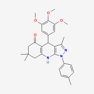 3,7,7-trimethyl-1-(4-methylphenyl)-4-(3,4,5-trimethoxyphenyl)-1,4,6,7,8,9-hexahydro-5H-pyrazolo[3,4-b]quinolin-5-one