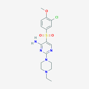 5-[(3-Chloro-4-methoxyphenyl)sulfonyl]-2-(4-ethylpiperazin-1-yl)pyrimidin-4-amine