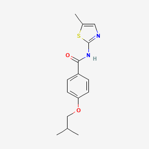 molecular formula C15H18N2O2S B12491031 4-(2-methylpropoxy)-N-(5-methyl-1,3-thiazol-2-yl)benzamide 