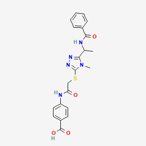 4-({[(4-methyl-5-{1-[(phenylcarbonyl)amino]ethyl}-4H-1,2,4-triazol-3-yl)sulfanyl]acetyl}amino)benzoic acid