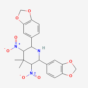 2,6-Bis(1,3-benzodioxol-5-yl)-4,4-dimethyl-3,5-dinitropiperidine