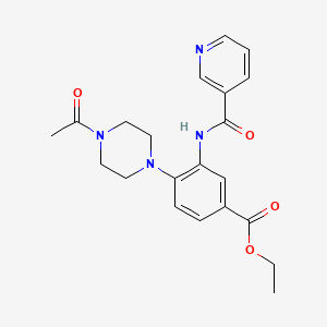 Ethyl 4-(4-acetylpiperazin-1-yl)-3-[(pyridin-3-ylcarbonyl)amino]benzoate