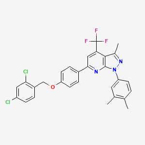 6-{4-[(2,4-dichlorobenzyl)oxy]phenyl}-1-(3,4-dimethylphenyl)-3-methyl-4-(trifluoromethyl)-1H-pyrazolo[3,4-b]pyridine