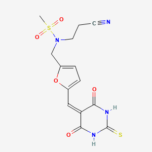 N-(2-cyanoethyl)-N-({5-[(4,6-dioxo-2-thioxotetrahydropyrimidin-5(2H)-ylidene)methyl]furan-2-yl}methyl)methanesulfonamide