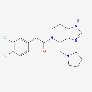 molecular formula C19H22Cl2N4O B1249108 5-((3,4-二氯苯基)乙酰)-4-(1-吡咯烷基甲基)-4,5,6,7-四氢-1H-咪唑并(4,5-c)吡啶 CAS No. 145544-79-2