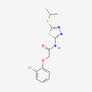 molecular formula C13H14ClN3O2S2 B12491088 2-(2-chlorophenoxy)-N-[5-(propan-2-ylsulfanyl)-1,3,4-thiadiazol-2-yl]acetamide 