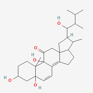 molecular formula C28H42O5 B1249110 NCGC00380949-01_C28H42O5_3,5,9,23-四羟基-18,22-环麦角固醇-6,8(14)-二烯-11-酮 